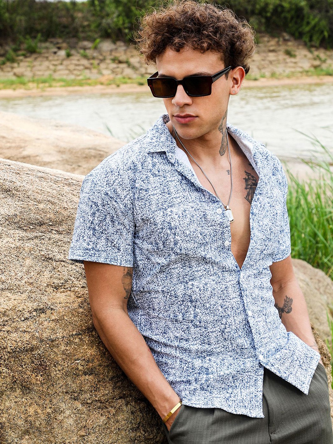 

Campus Sutra Men Comfort Opaque Printed Casual Shirt, Multi