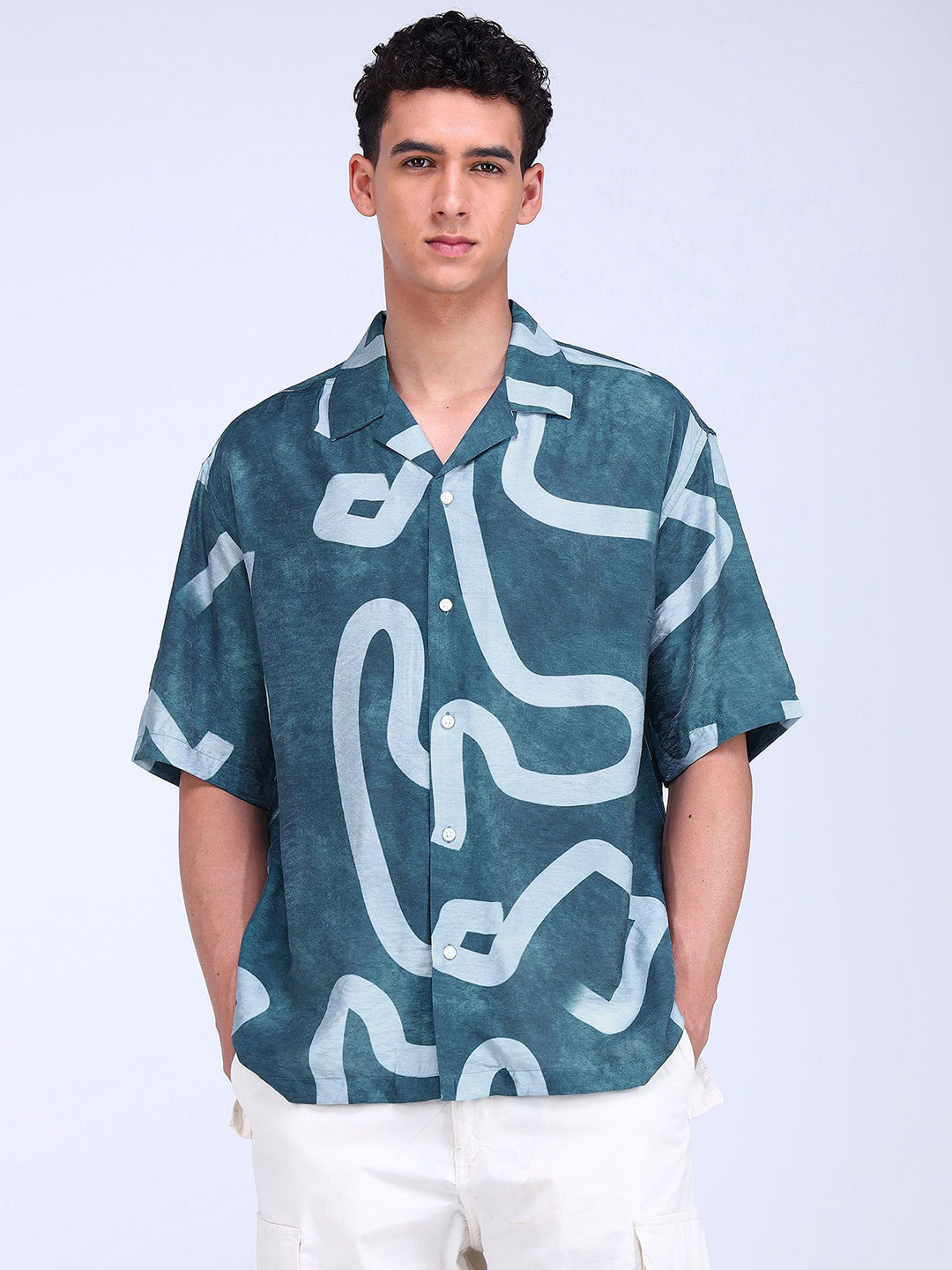

Flying Machine Men Opaque Printed Casual Shirt, Blue