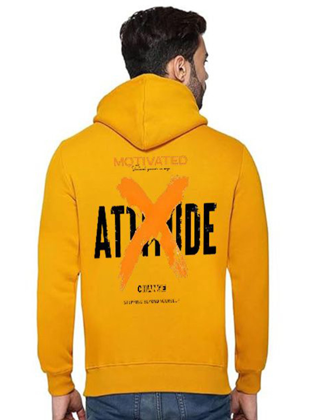 

GLITO Men Hooded Sweatshirt, Yellow