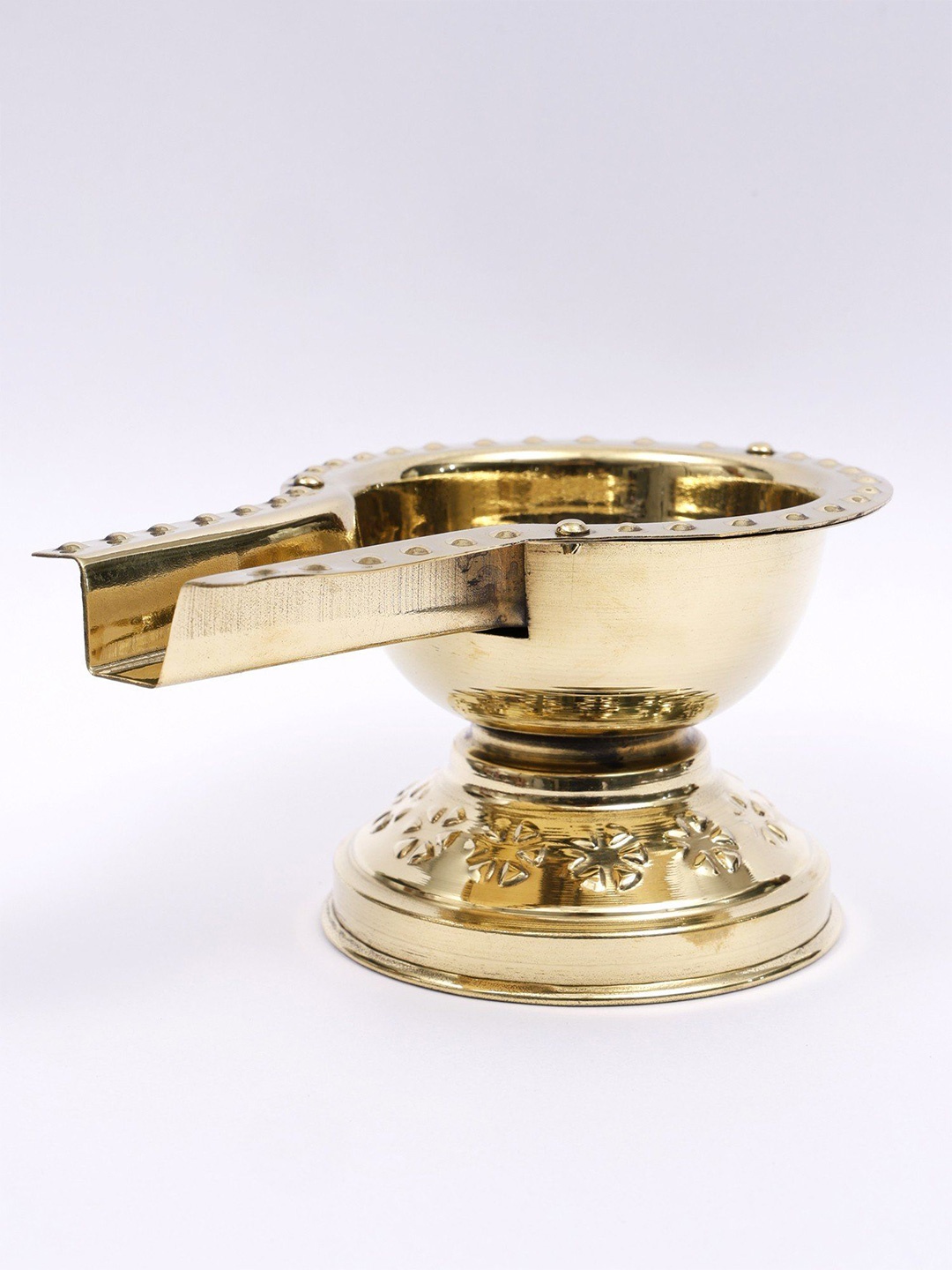 

Exotic India Textured Pooja Abhishek Patra, Gold