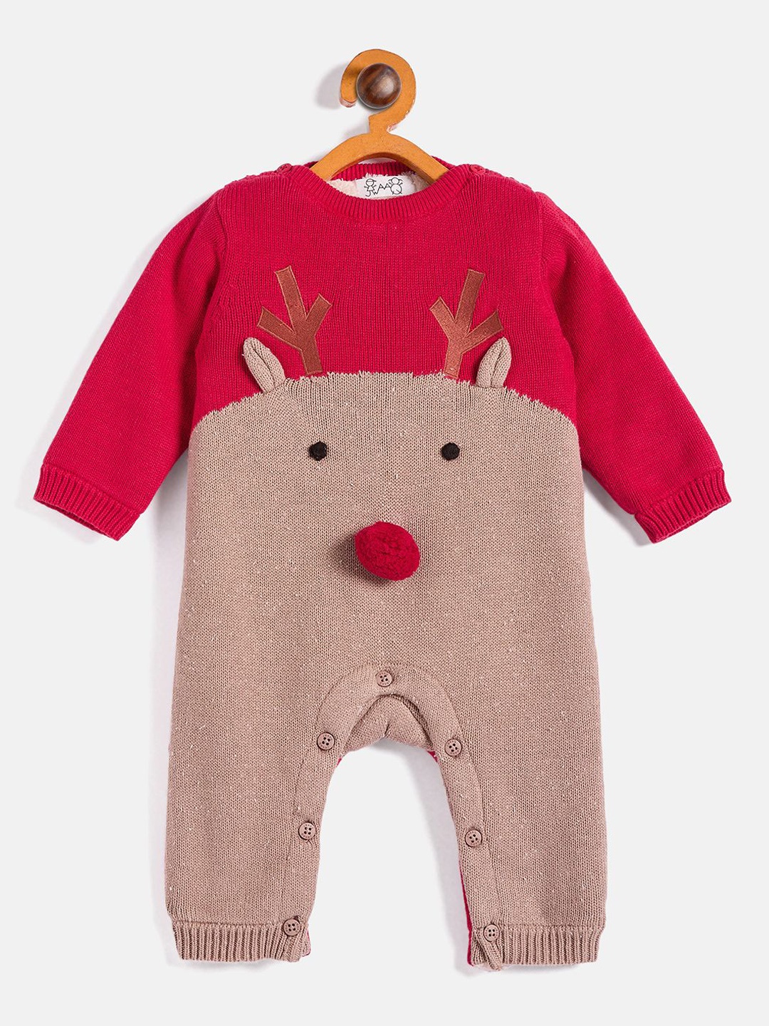 

JWAAQ Infants Winter Romper With Fur Lined, Red