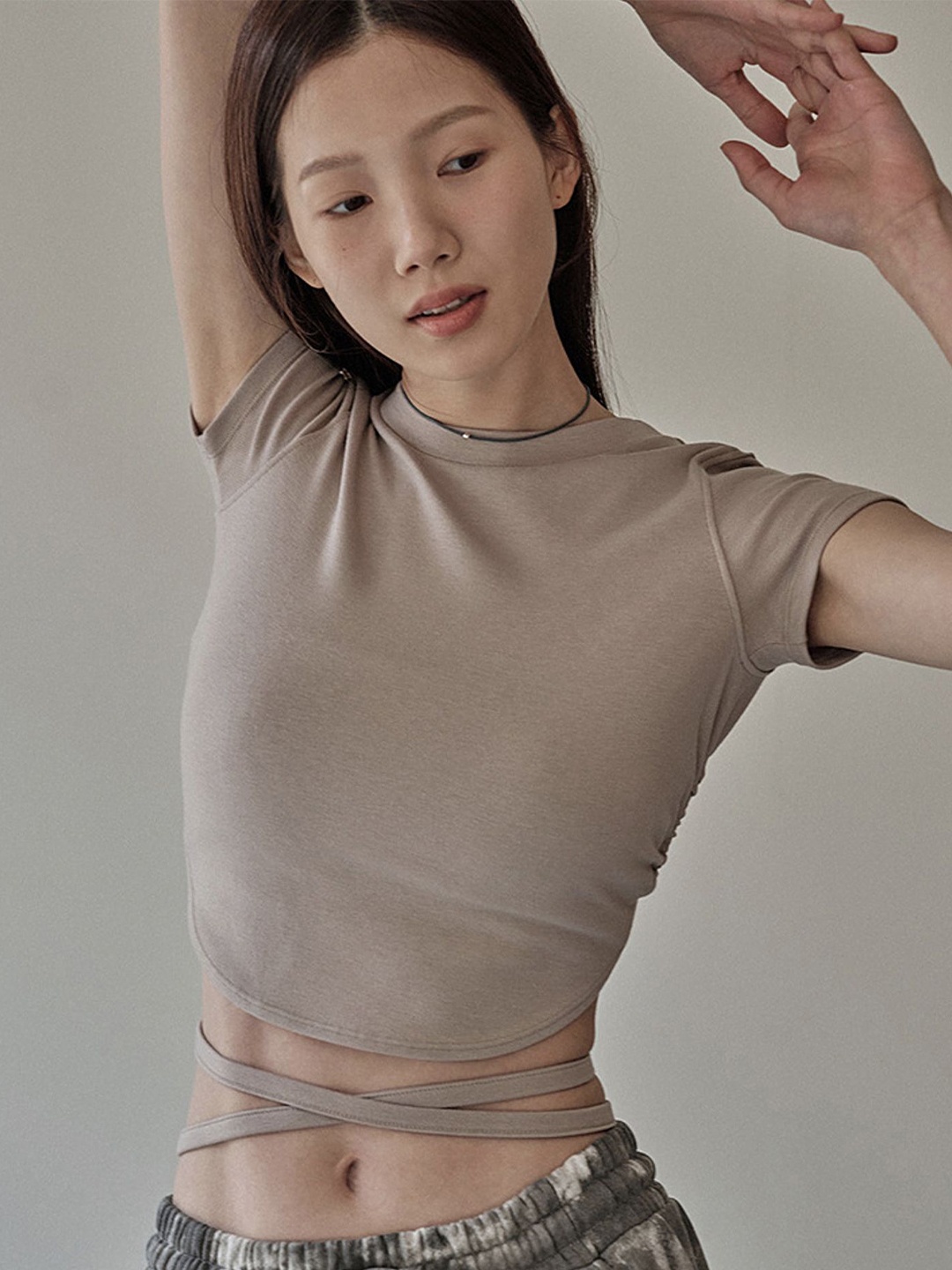 

LULU & SKY Cotton Crop Top, Beige