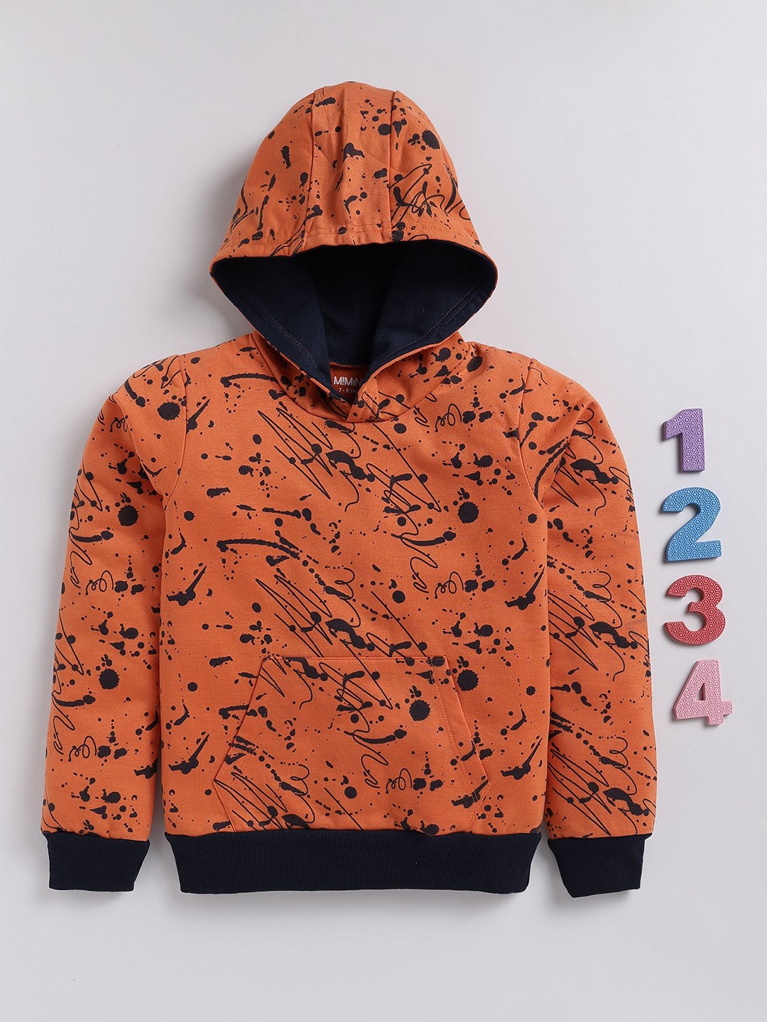 

MIMINO Boys Printed Sweatshirt, Orange