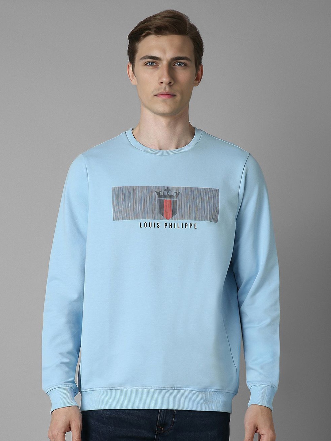 

Louis Philippe Sport Men Printed Sweatshirt, Blue