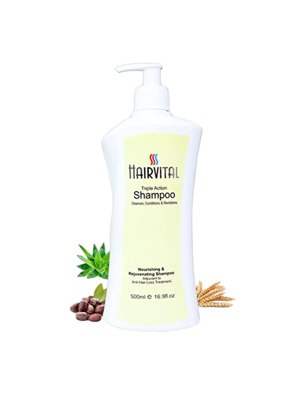 

HAIRVITAL Triple Action Nourishing & Rejuvenating Shampoo With Aloe Vera & JojobaOil-500ml, Cream