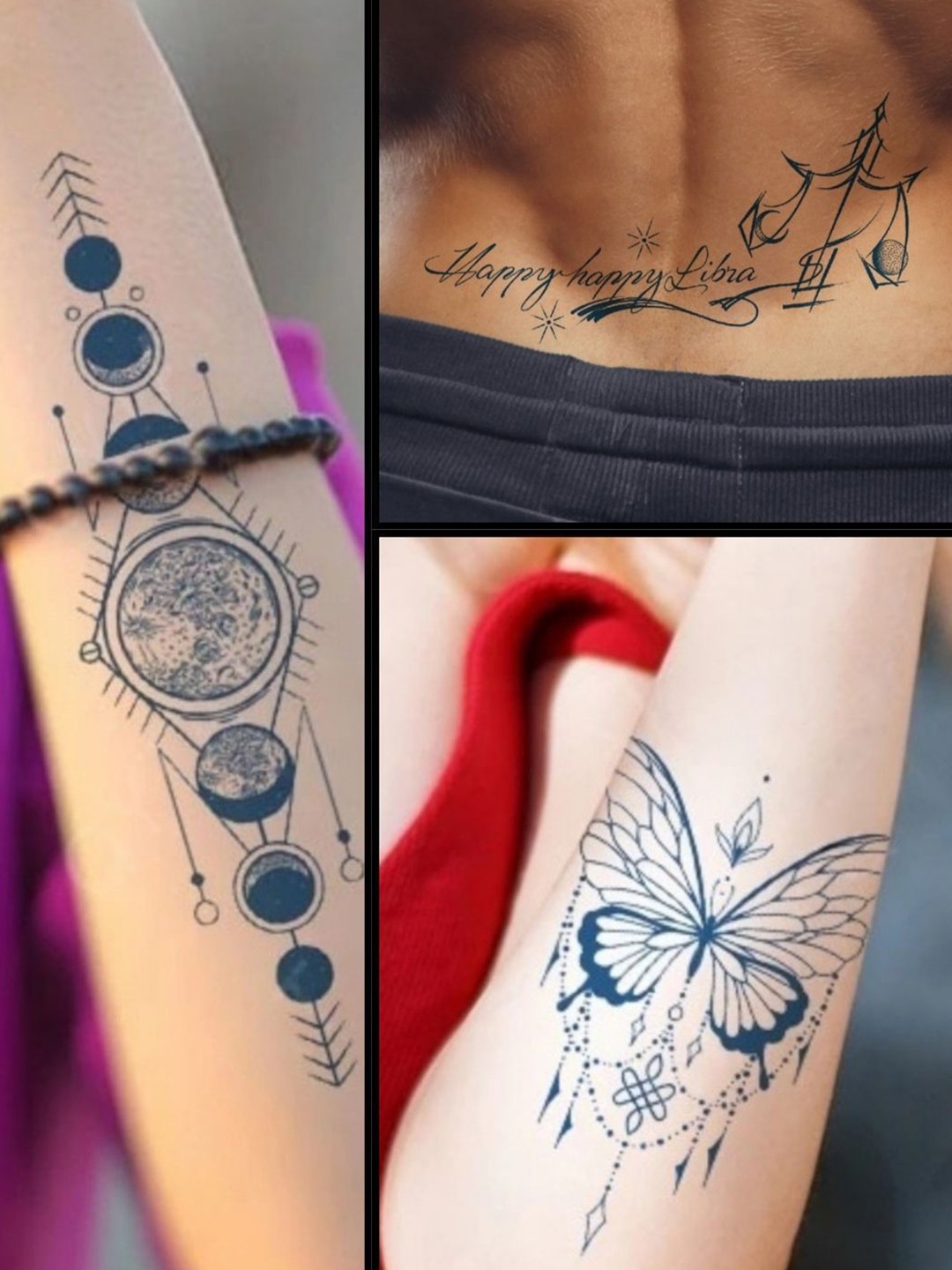 

LICK Matte Finish Realistic Semi Temporary Body Tattoo Combo, Blue