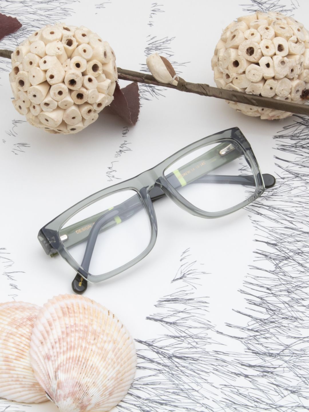 

Ted Smith Unisex 100% Acetate Full Rim Wayfarer Frames, Green