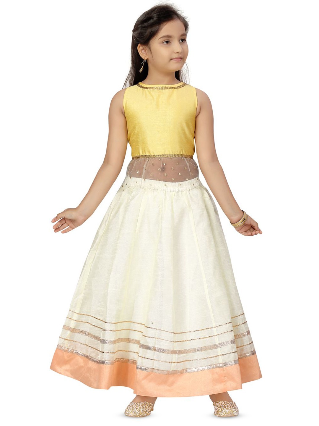 

BAESD Girls Ready to Wear Lehenga &, Yellow