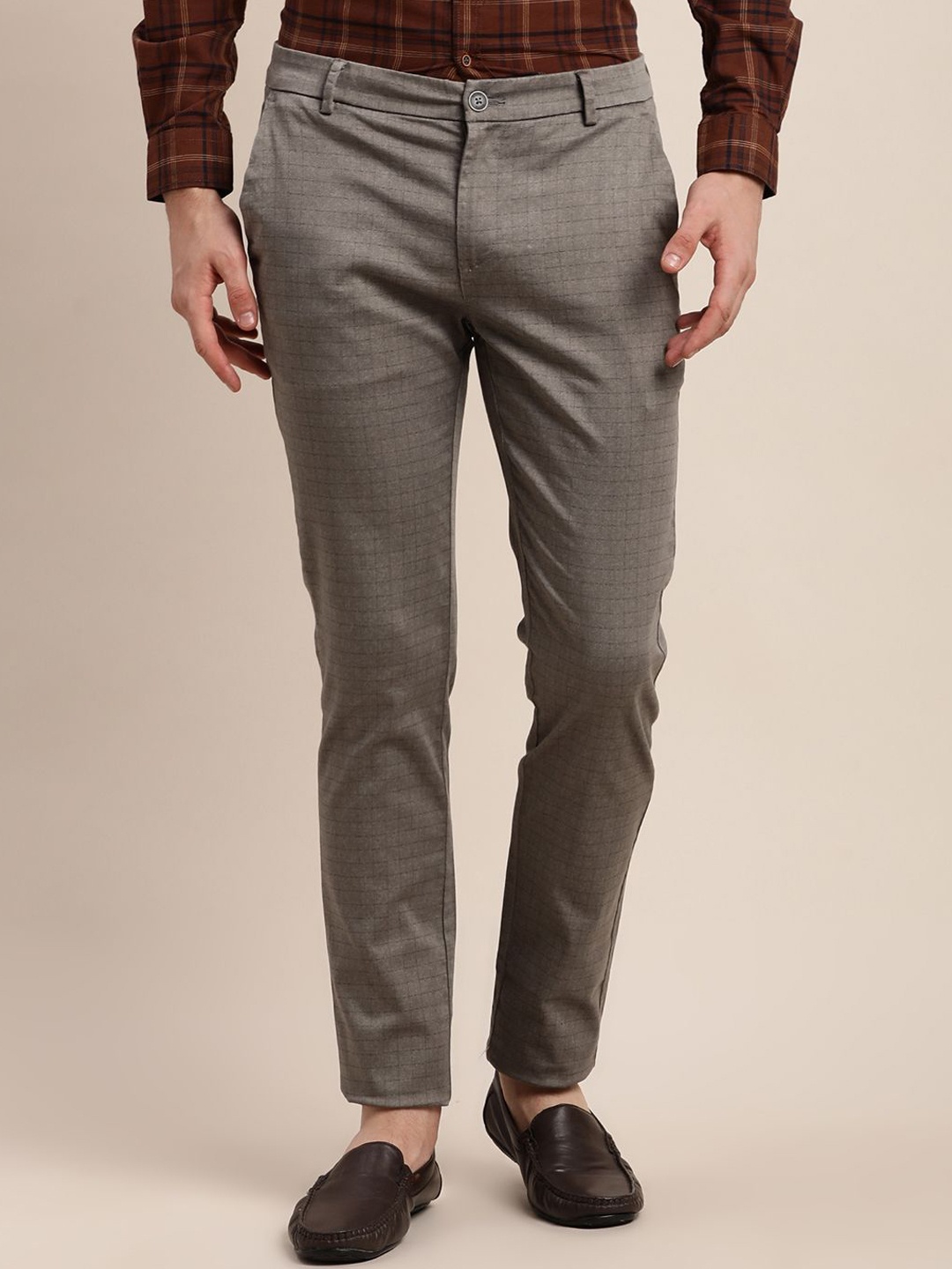 

Turtle Men Relaxed Tapered Fit Trousers, Brown