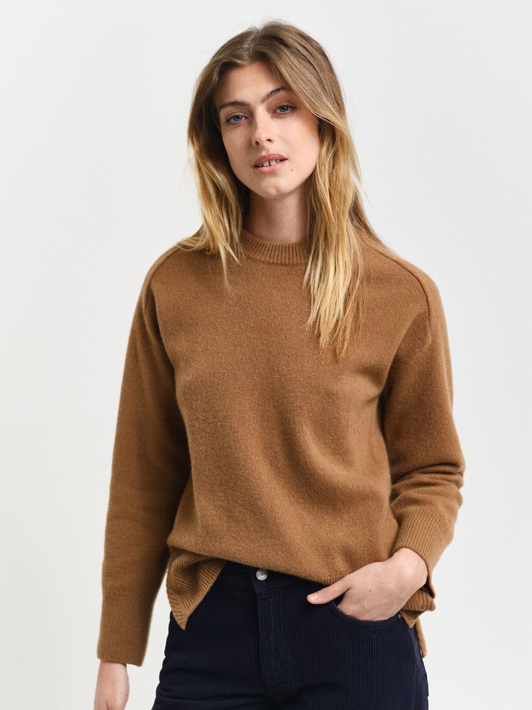 

GANT Women Woollen Pullover, Brown