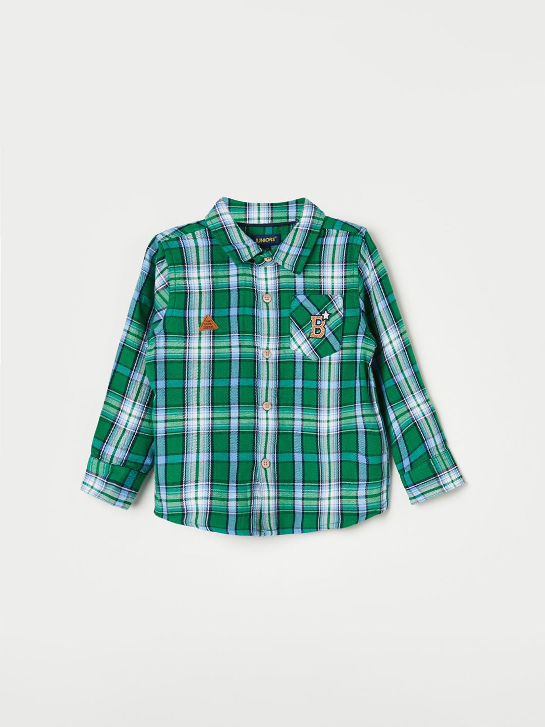 

Juniors by Lifestyle Boys Tartan Checks Opaque Checked Casual Shirt, Green