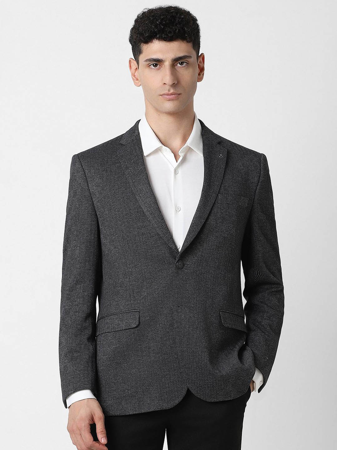 

Van Heusen Slim-Fit Long Sleeve Single Breasted Blazers, Grey