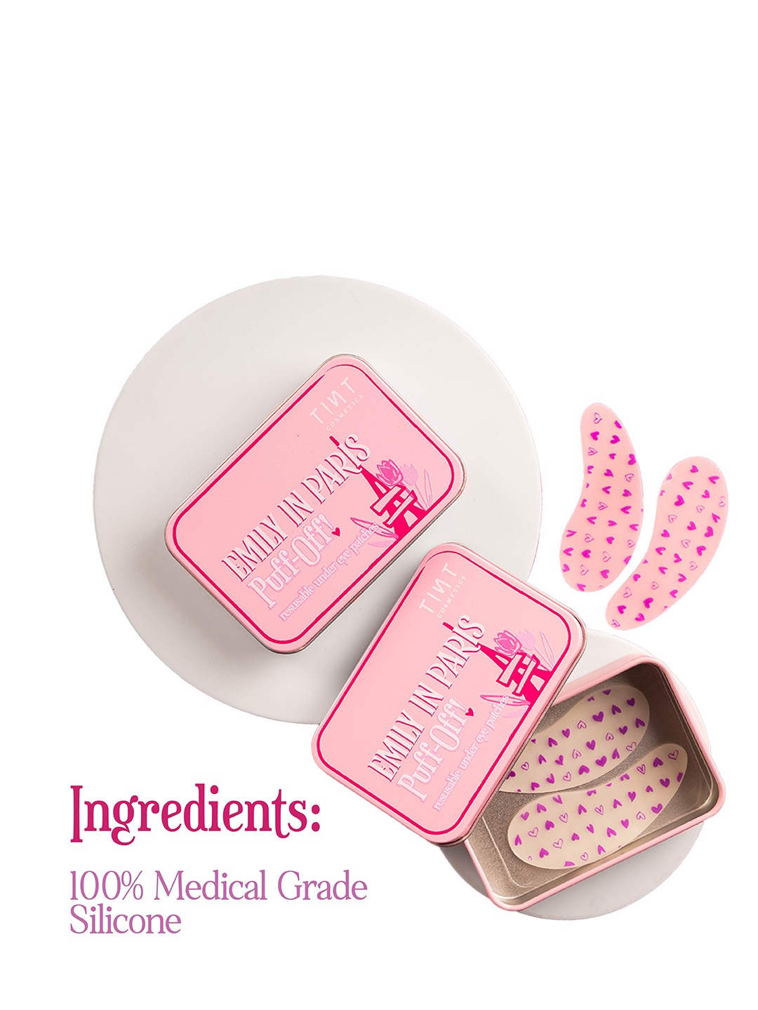 

Tint Cosmetics Pack of 2 Emily In Paris Puff Off Reusable Under Eye Patches, Multi