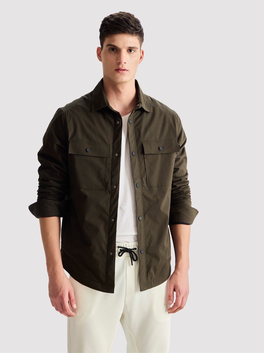 

Red Flame Men Opaque Casual Shirt, Green