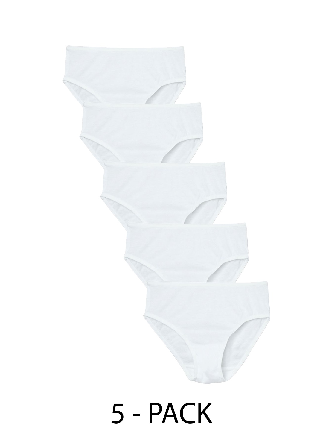 

Charm n Cherish Girls Pack Of 5 Pure Cotton Basic Briefs GWBRO79, White