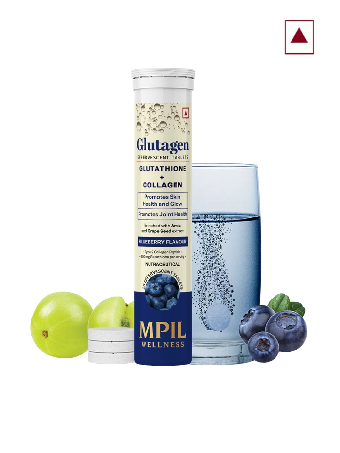 

MPIL WELLNESS Set of 2 Gluthagen Tablets - 15 Tablets Each, Purple