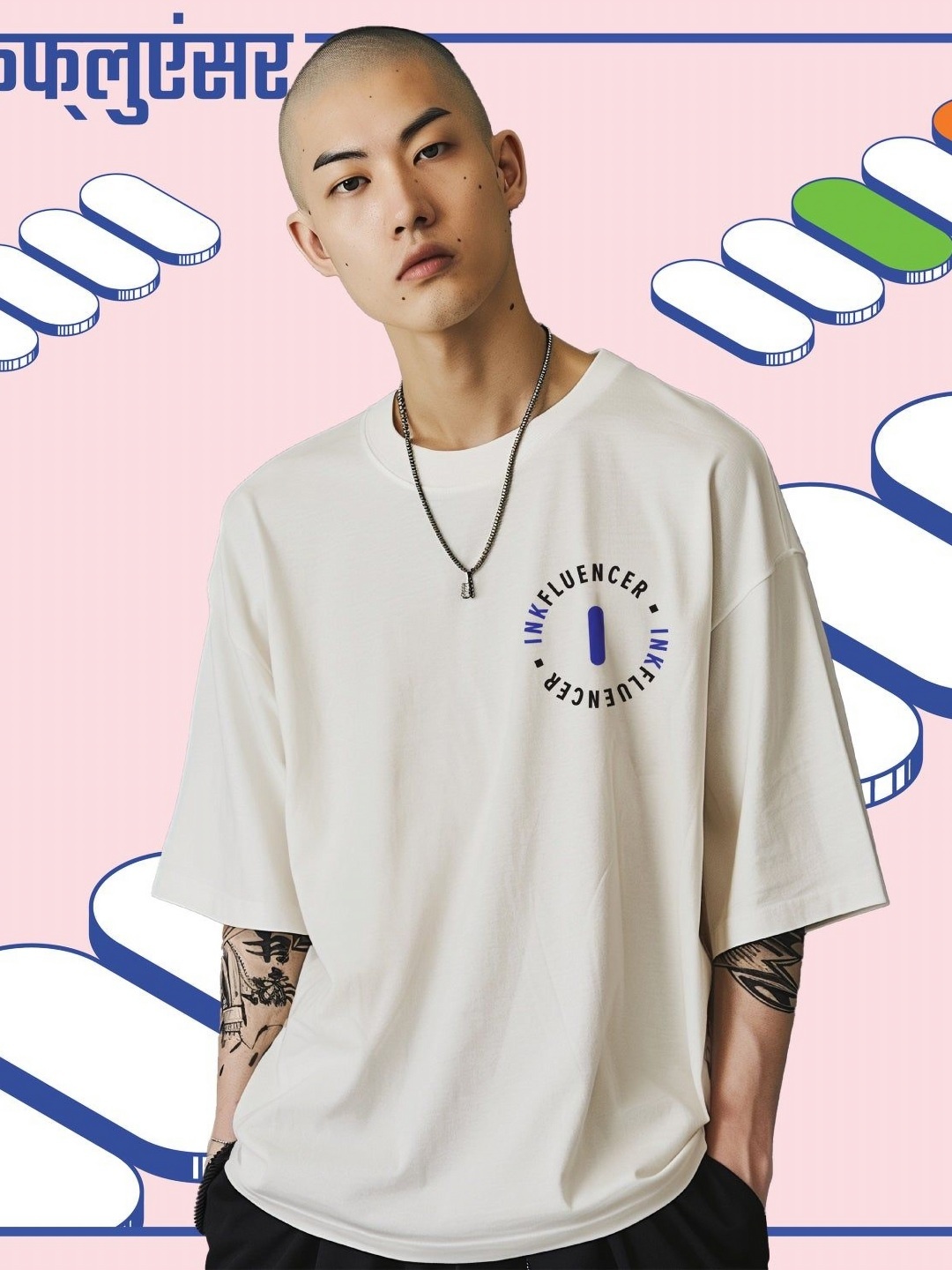 

Ascend 47 Unisex Typography Printed Applique T-shirt, White