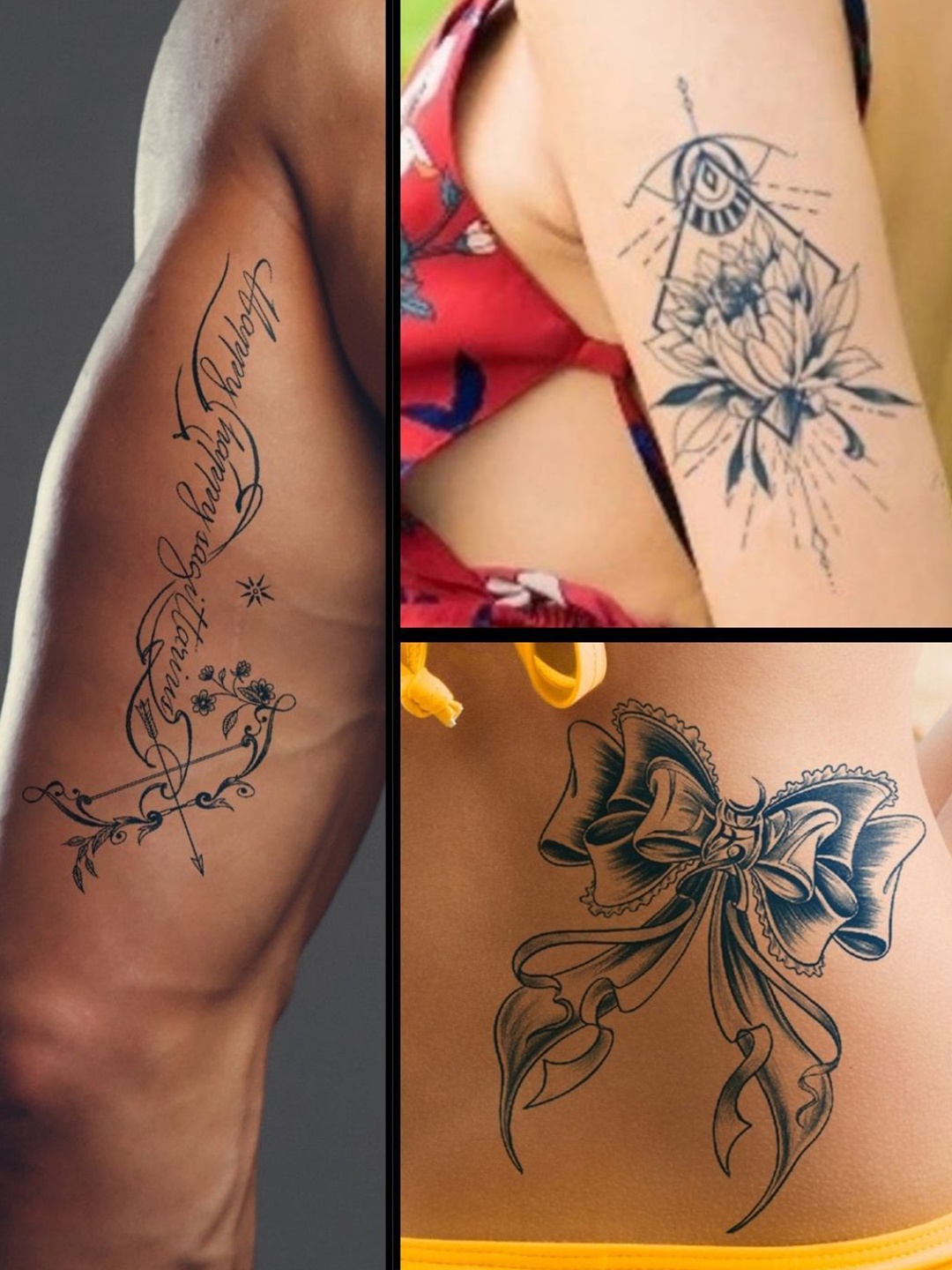 

LICK Matte Finish Realistic Semi Temporary Body Tattoo Combo, Blue
