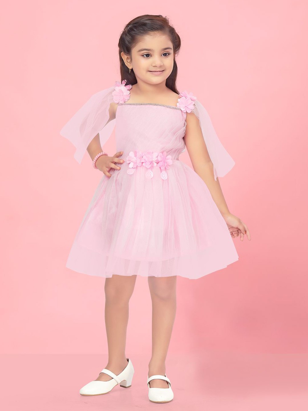 

BAESD Net Fit & Flare Dress, Pink