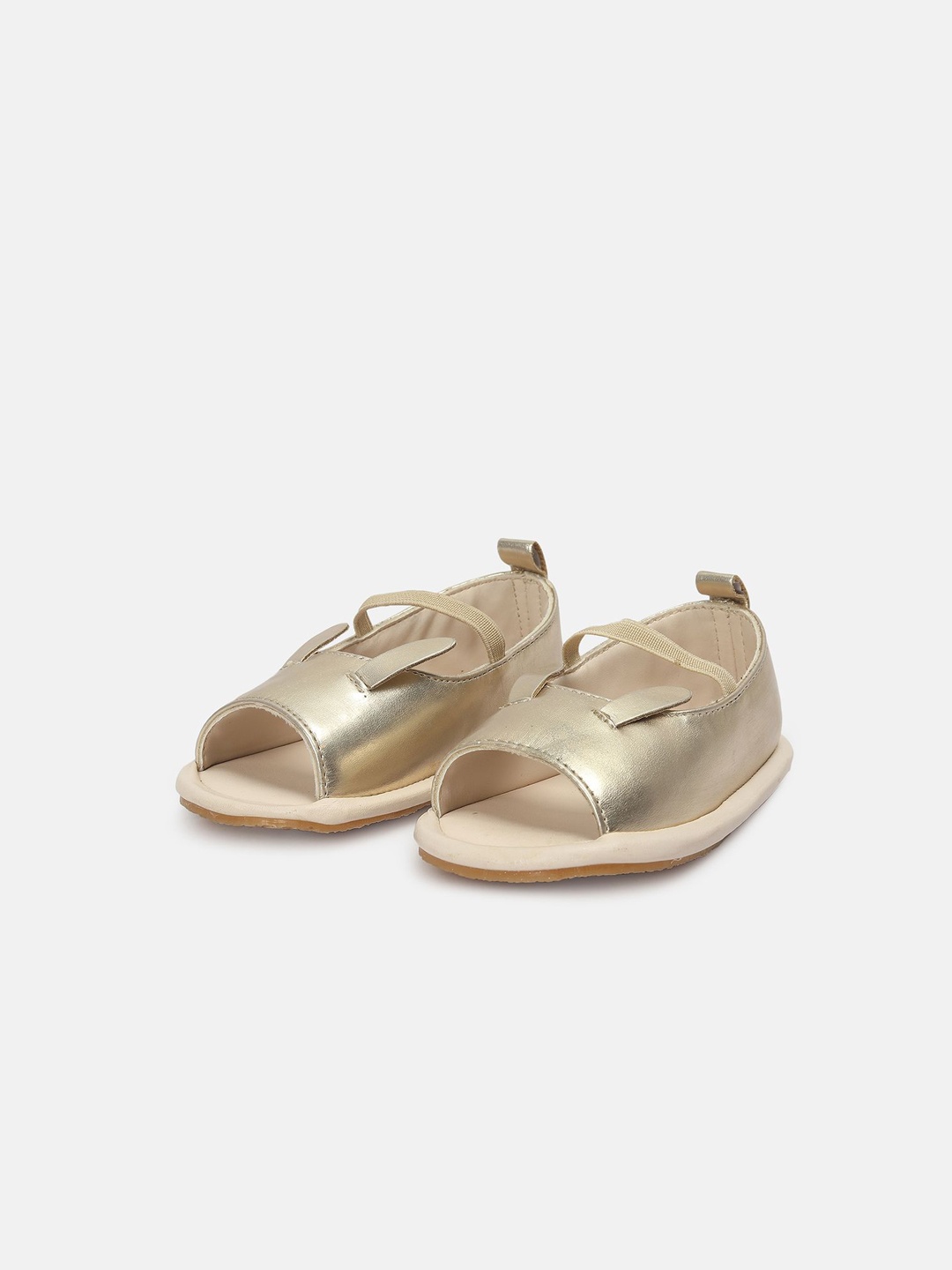 

MINI KLUB Girls Open Toe Flats, Gold