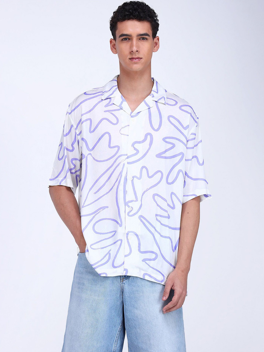 

Flying Machine Men Opaque Printed Casual Shirt, Purple
