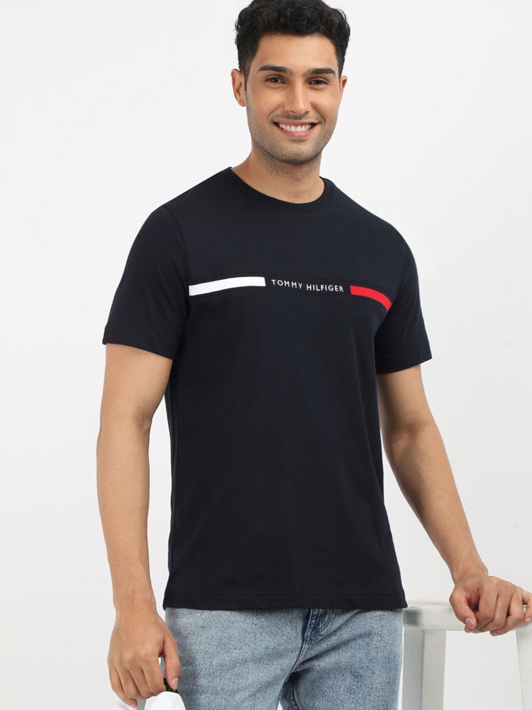 

Tommy Hilfiger Men Henley Neck Pockets T-shirt, Blue