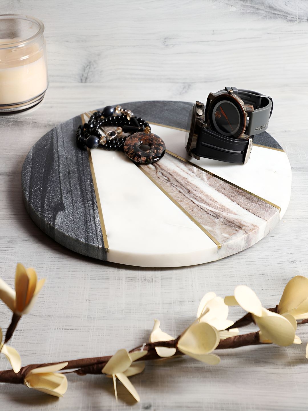 

NikkisPride Black & white Marble Serving Food Platter