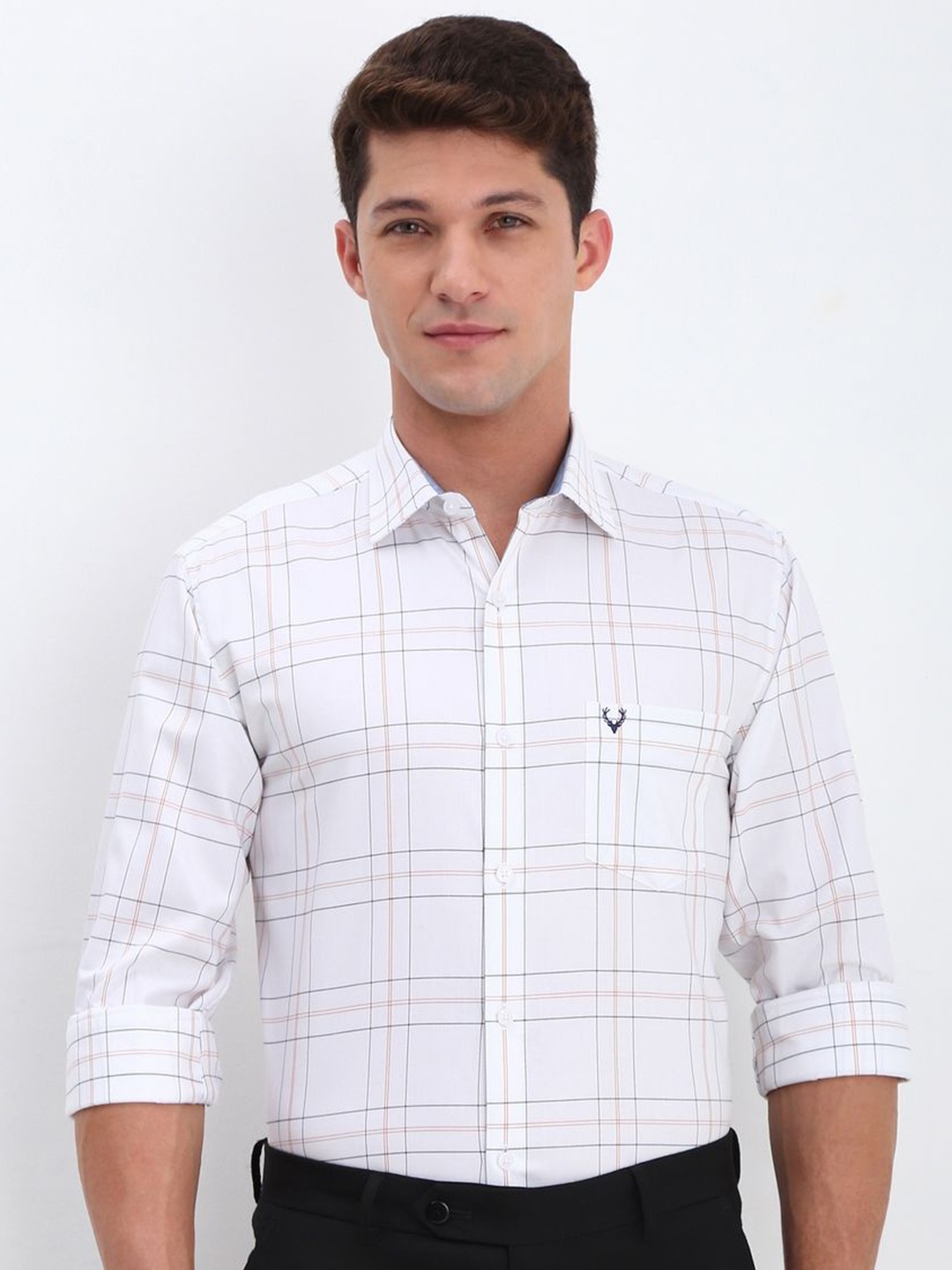 

Allen Solly Men Slim Fit Opaque Checked Formal Shirt, White