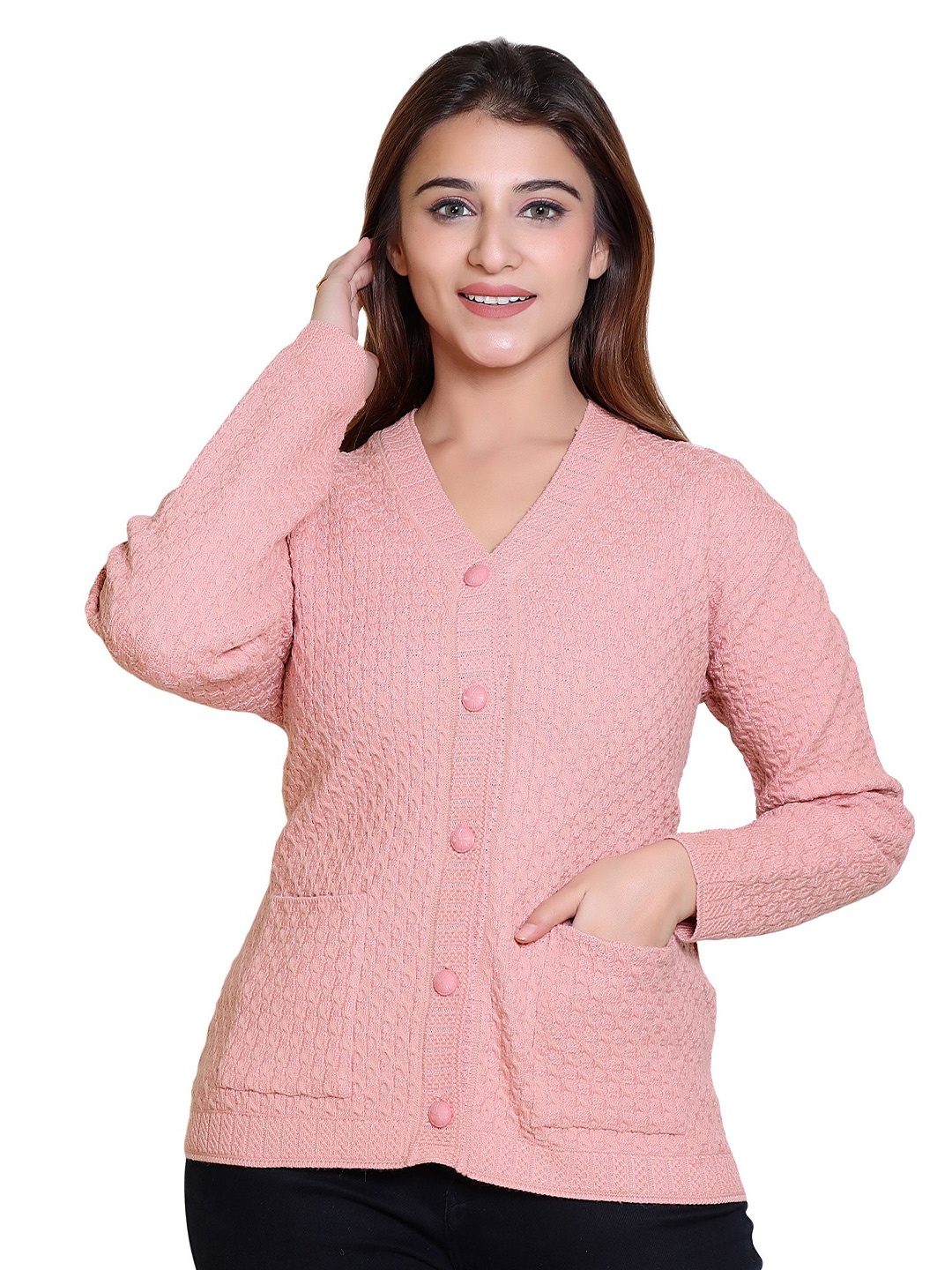 

TWENTY ME Women Cable Knit Cardigan, Pink