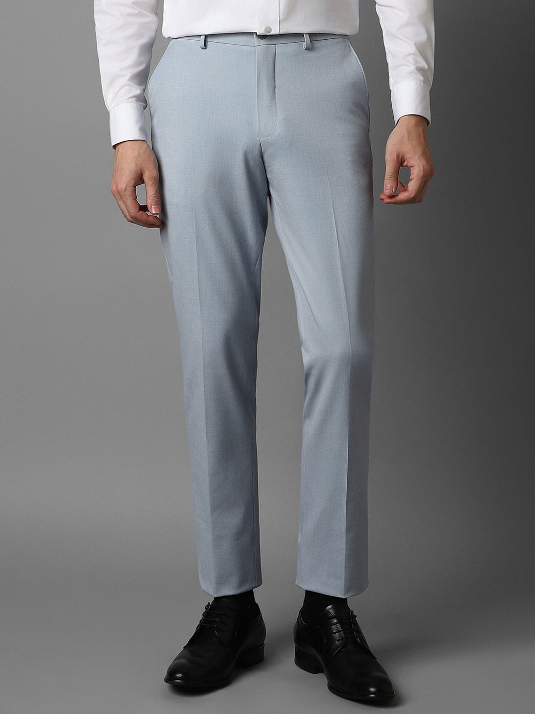 

Louis Philippe Men Mid-Rise Slim Fit Trousers, Blue