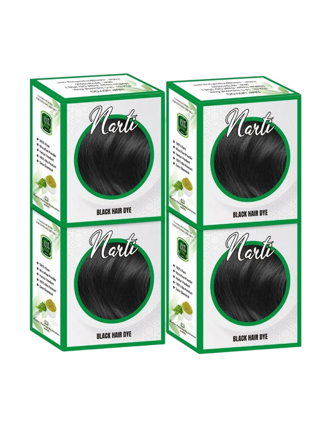 

NARTI Set Of 4 Nourishing Henna Hair Dye- Black- 60g Each