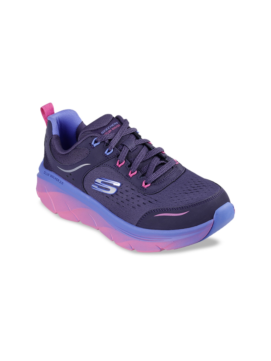 

Skechers D'lux Walker 2.0-Neon Sites Women Lace-Up Shoes, Purple