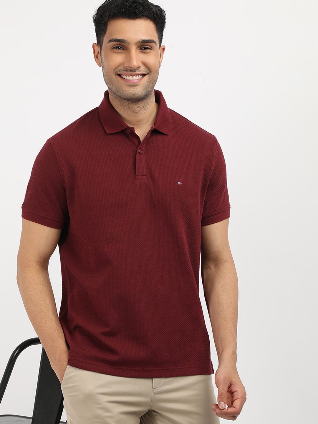 

Tommy Hilfiger Men Polo Collar T-shirt, Red