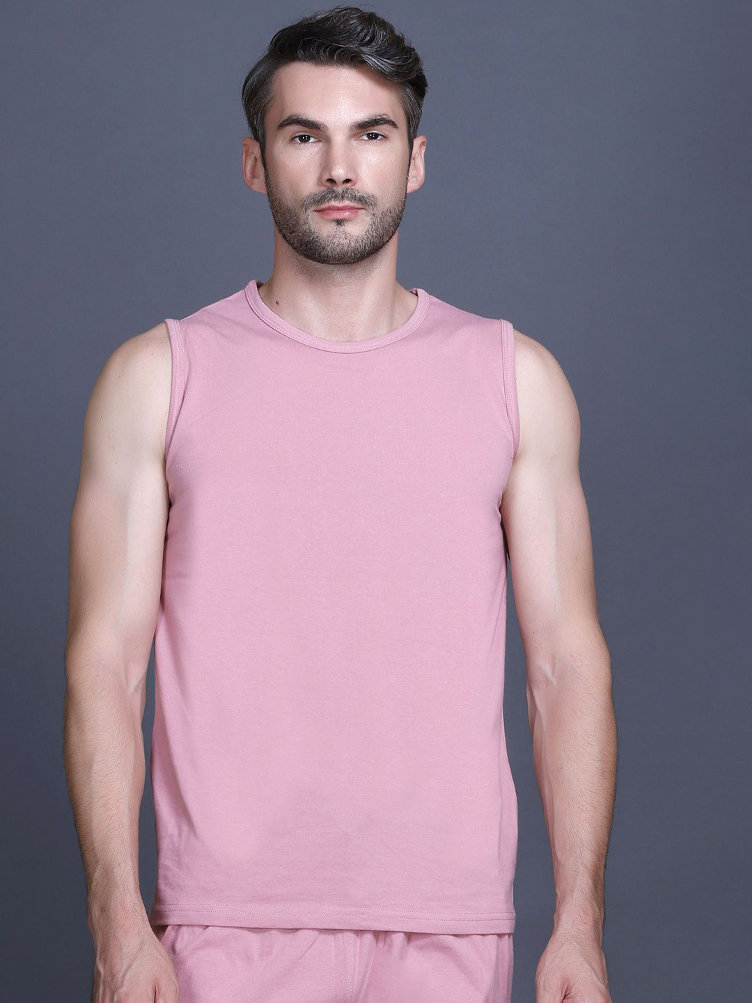 

GODFREY Men Cotton Innerwear T-Shirt Vest, Pink