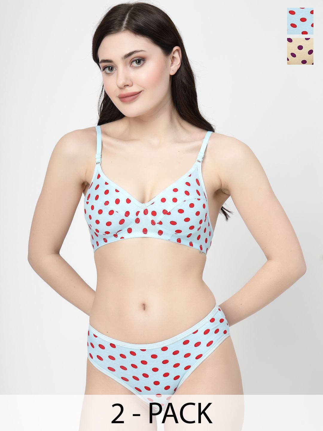 

Docare Pack Of 2 Non-Padded Lingerie Set YummySet-Yellow-Tblue-Lemon, Turquoise Blue