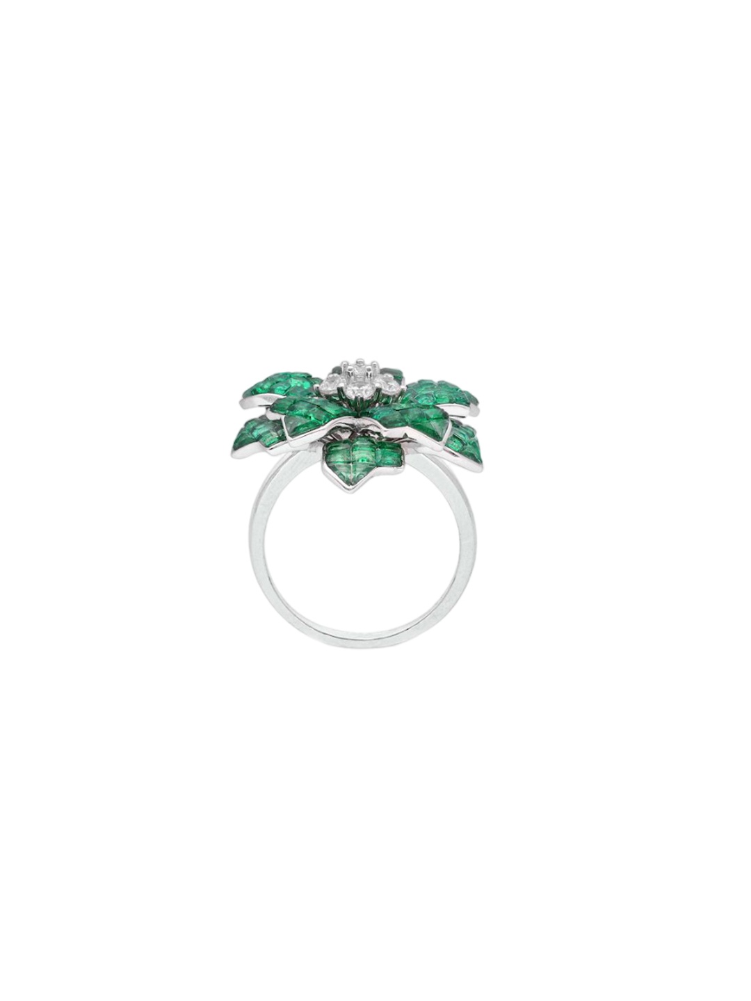 

MISS JO Rhodium Plated Cubic Zirconia Stone Studded Finger Ring, Silver
