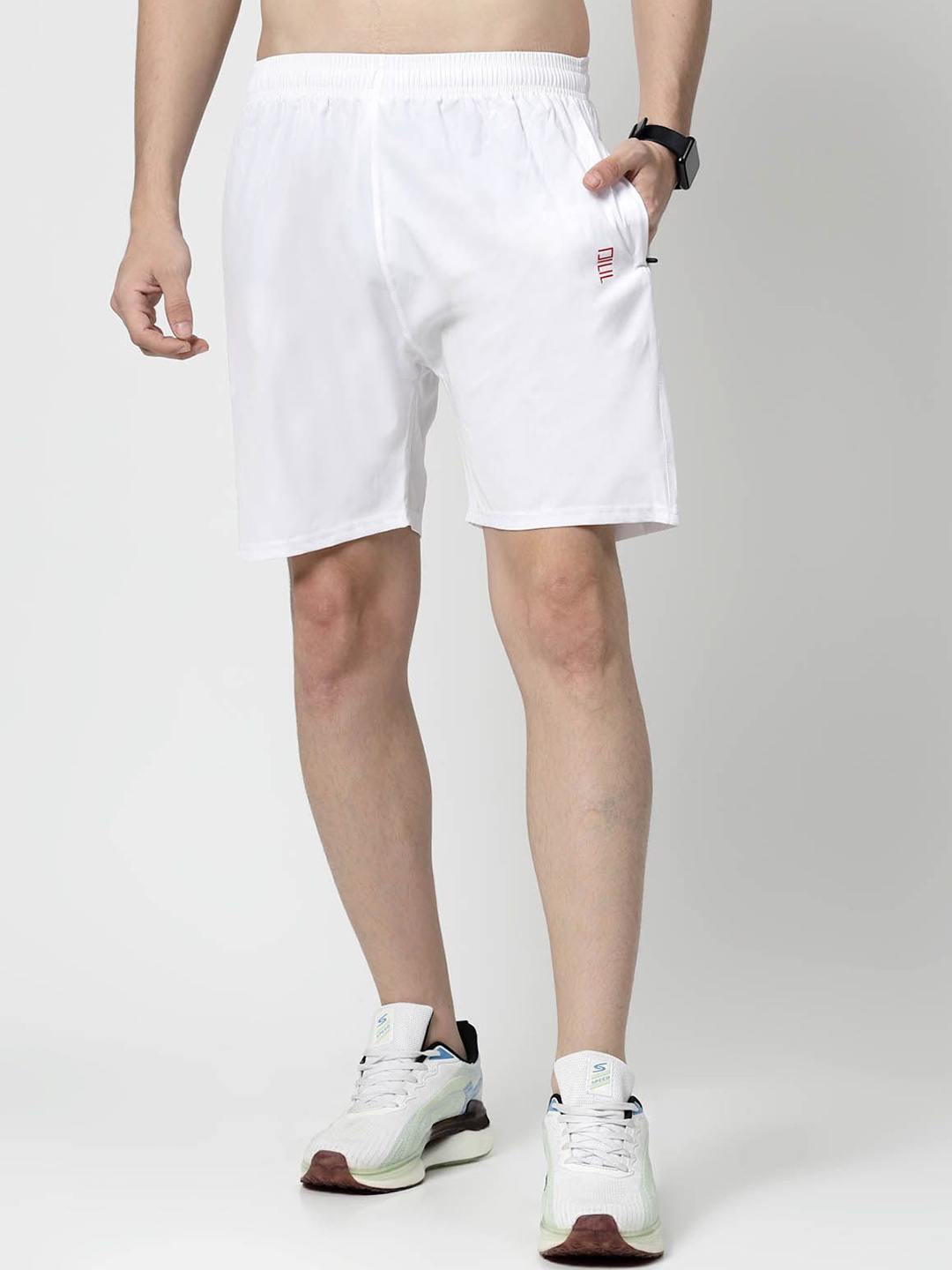 

DAFABFIT Men Slim Fit Sports Shorts, White