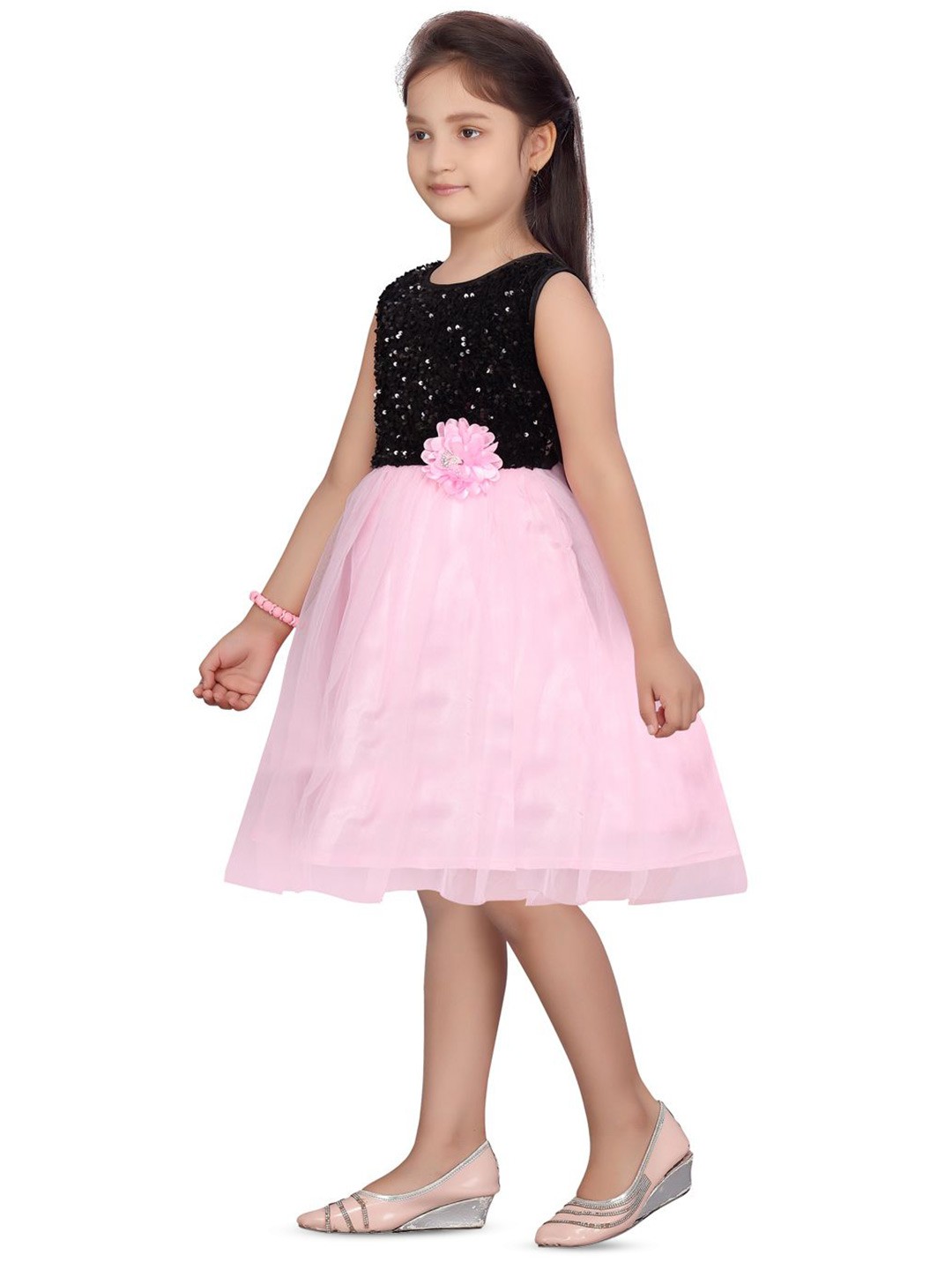 

BAESD Embellished Net Fit & Flare Dress, Pink