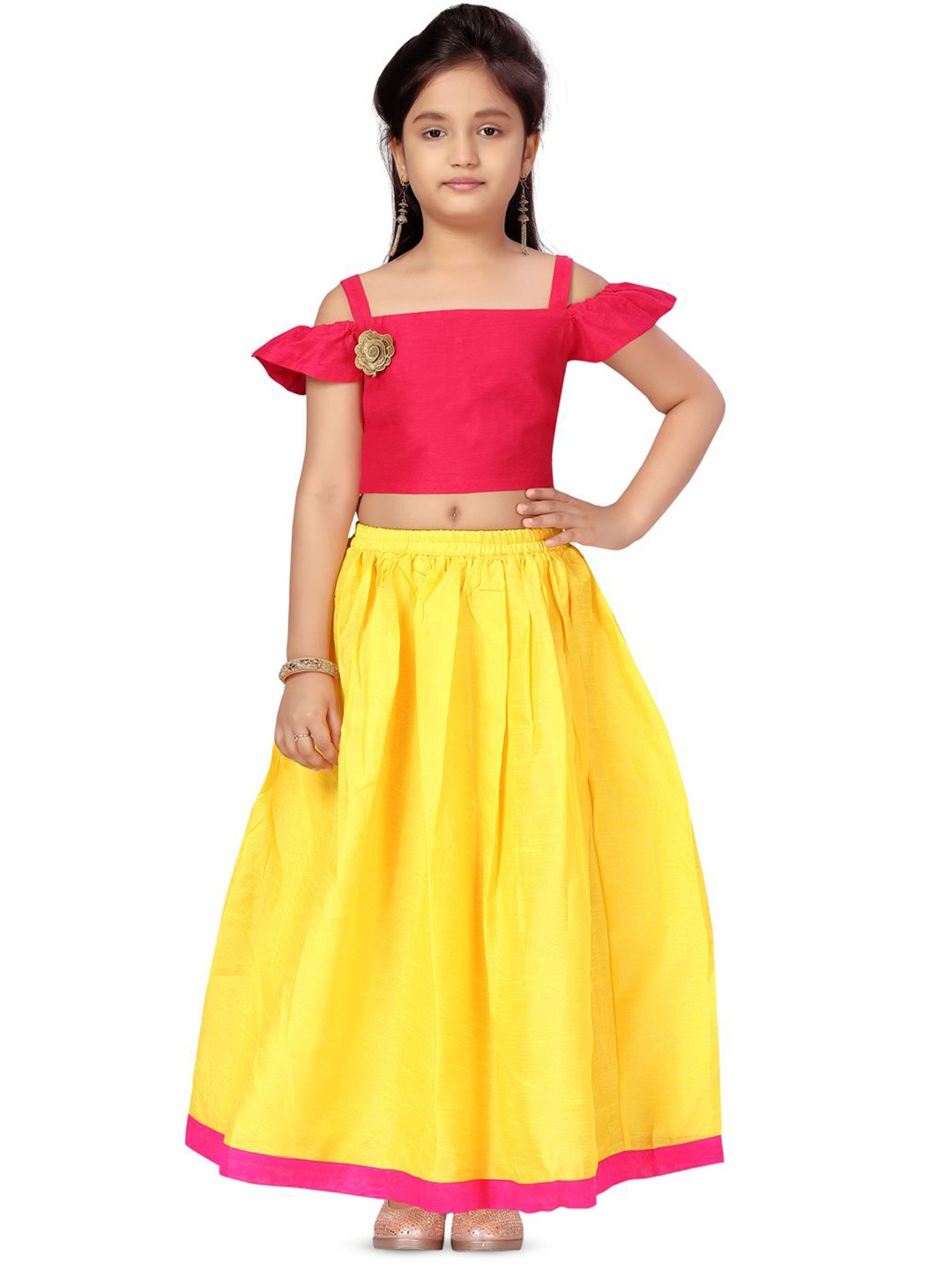 

BAESD Girls Ready to Wear Lehenga &, Yellow