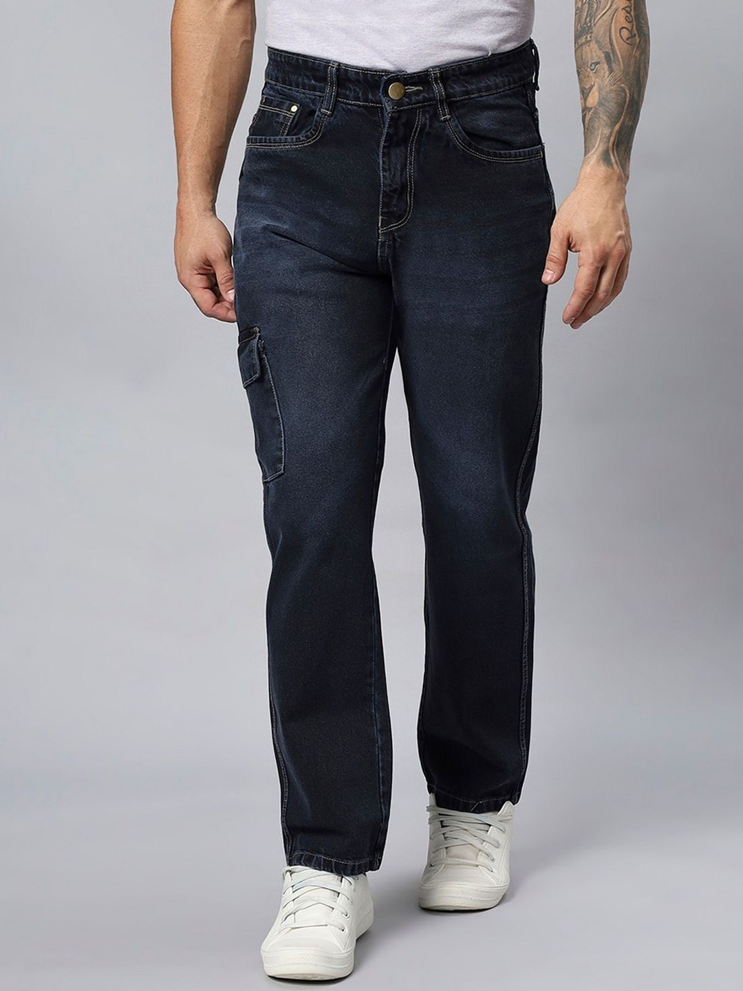 

Hence Men Loose Fit Cargos Trousers, Charcoal