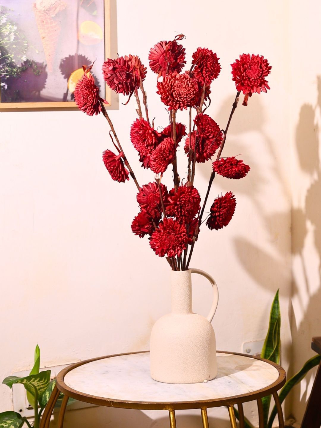 

WEAVING HOMES Chrysanthemums Flower Bunch, Red