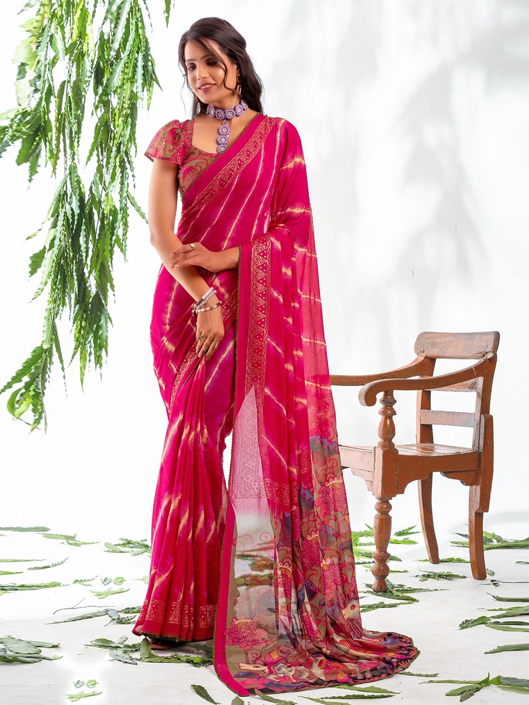 

Mitera Leheriya Gotta Patti Saree, Pink