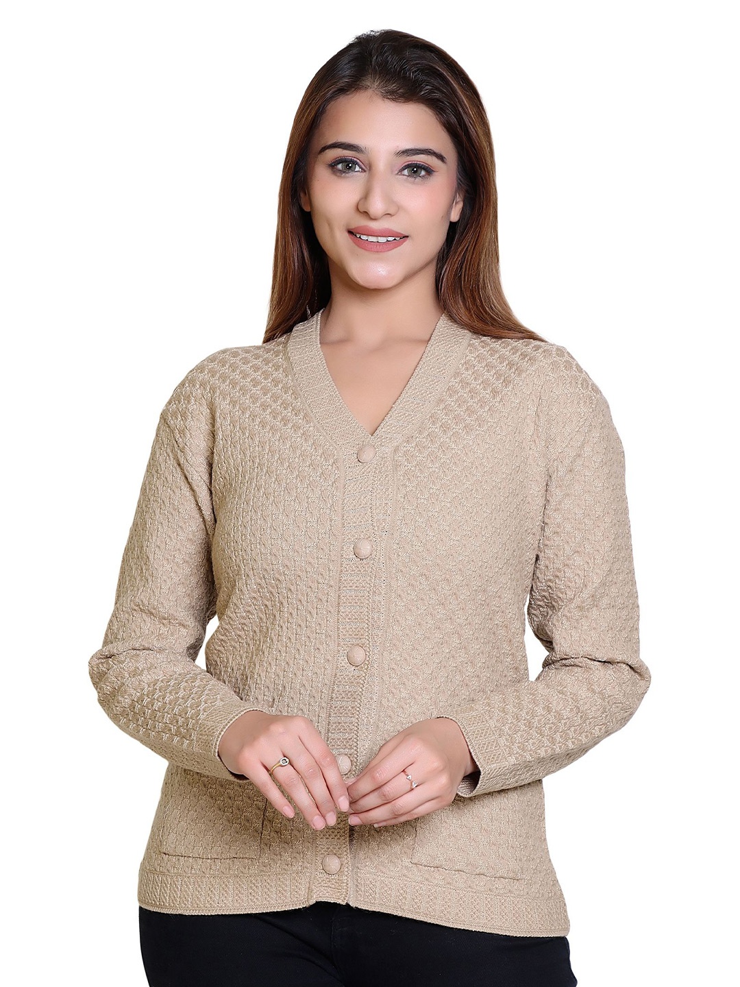 

TWENTY ME Women Cable Knit Cardigan, Beige