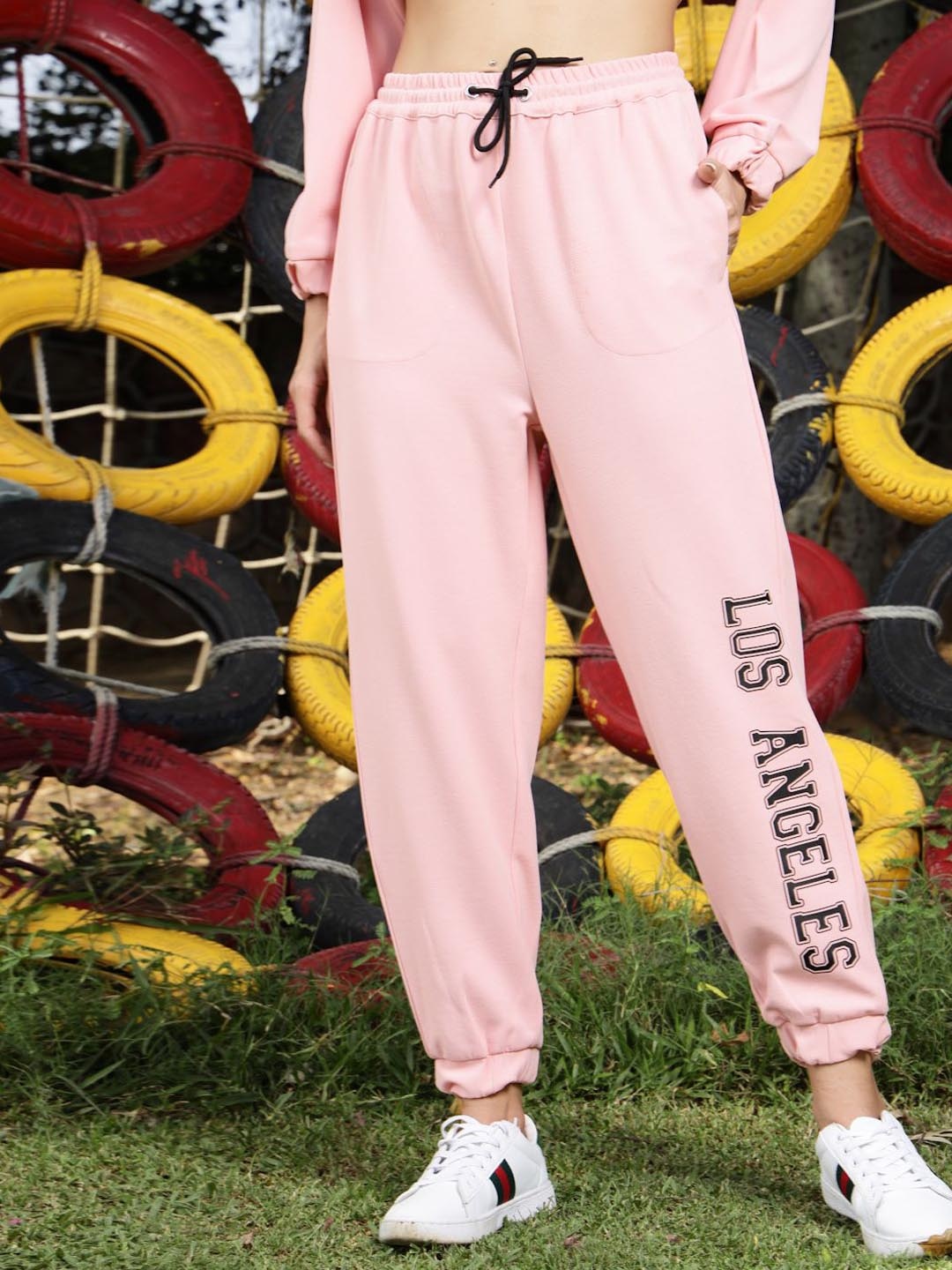 

Sera Women Printed Mid Rise Joggers, Pink