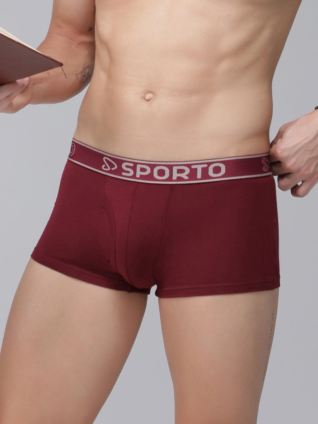 

SPORTO Men Cotton Trunk SP-TRM1020-MA-S-1PC, Maroon