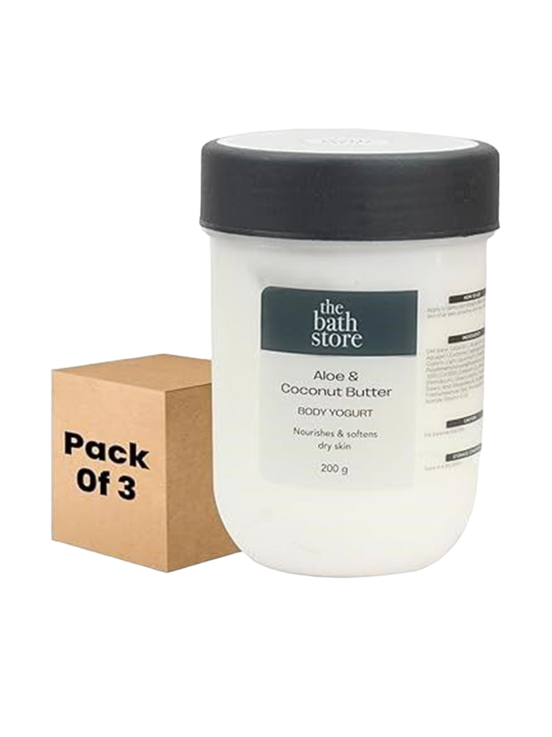 

The Bath Store Set Of 3 Aloe & Coconut Butter Body Yogurt - 200g Each, White