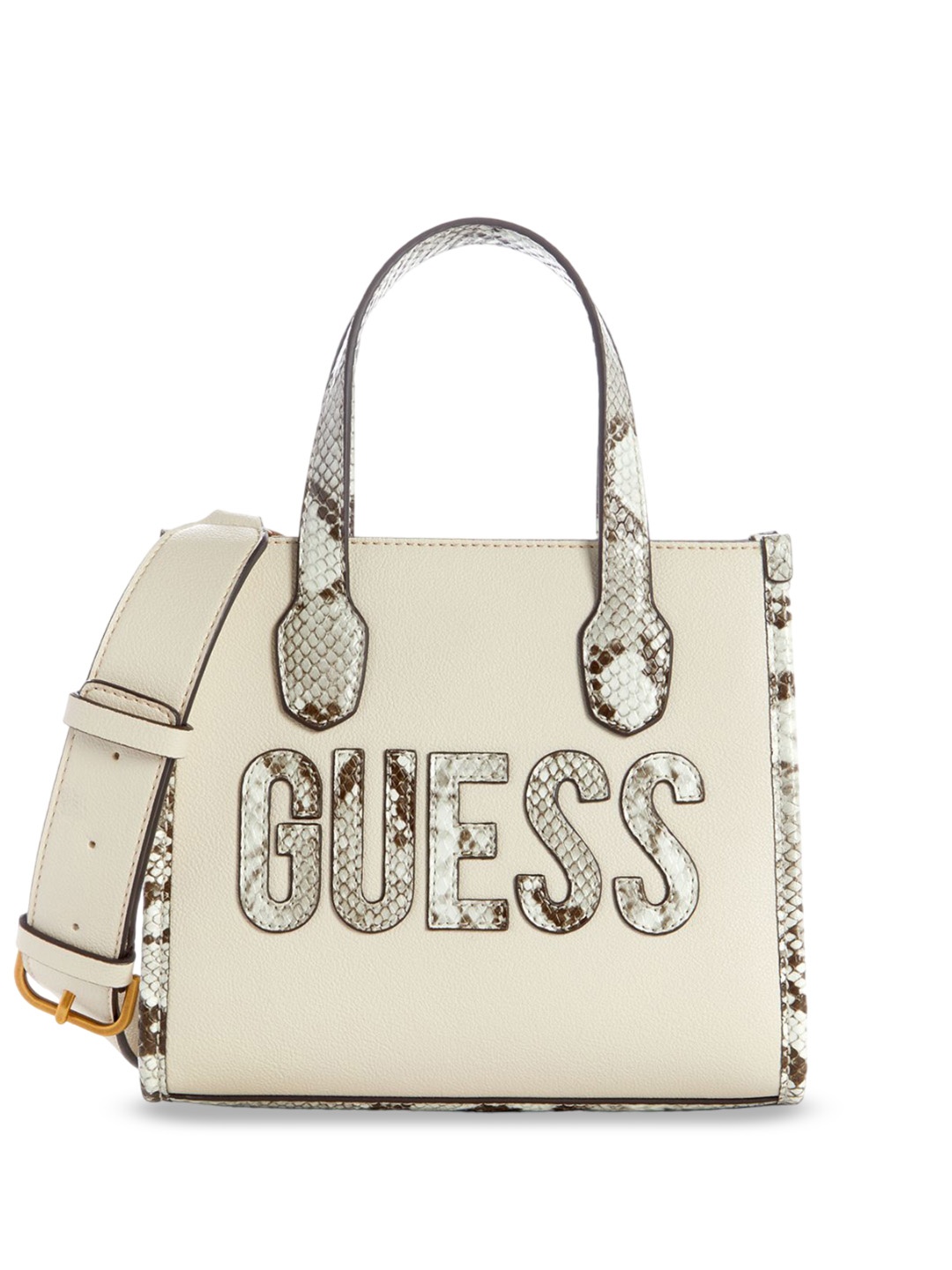 

GUESS PU Structured Handheld Bag, Beige