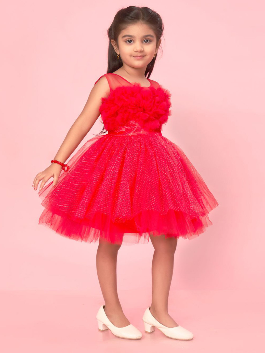 

BAESD Net Fit & Flare Dress, Red