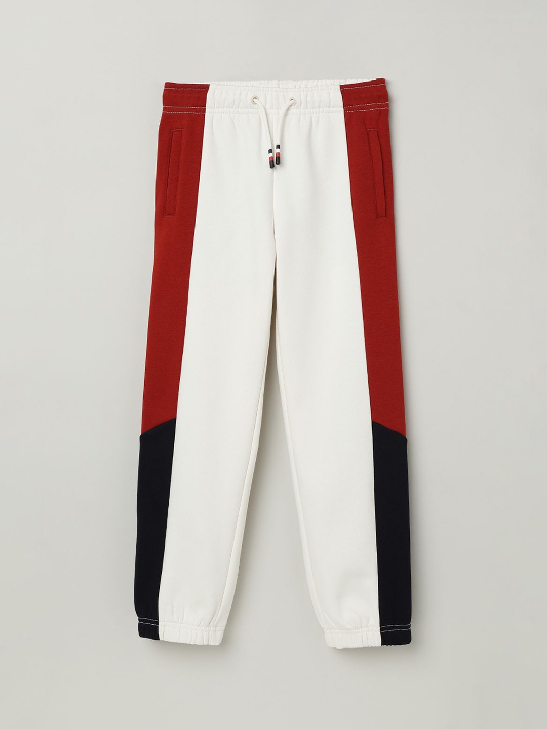 

Tommy Hilfiger Boys Colourblocked Mid-Rise Joggers, White