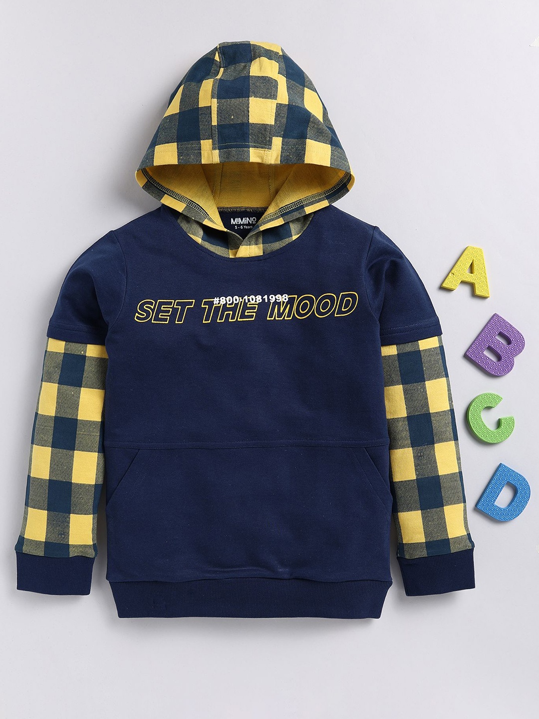 

MIMINO Boys Checked Sweatshirt, Blue